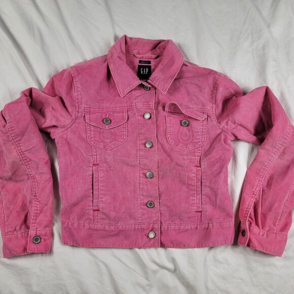 Gap Womens Small Pink Corduroy Jacket Casual Going Out Outdoors Winter Warm - Picture 1 of 7